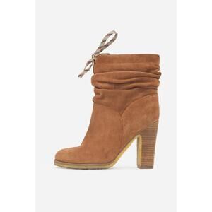 See By Chloe Tan Brown Suede Laced Slouchy Ankle Boot